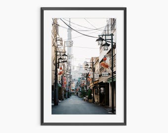 Poster de voyage, tirages de photographies, affiche du Japon, art mural de Tokyo, photographie de rue, Tokyo Skytree, impression d'art, art mural de qualité musée