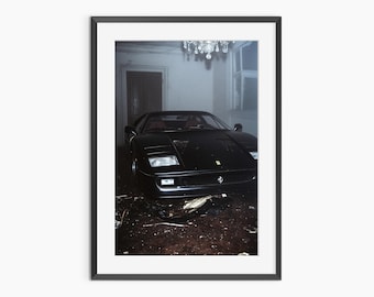 Arte mural de Ferrari, impresiones fotográficas, póster de Ferrari, impresión de bellas artes, dinero antiguo, póster de coche, impresión de coche antiguo, póster fotográfico de calidad de museo