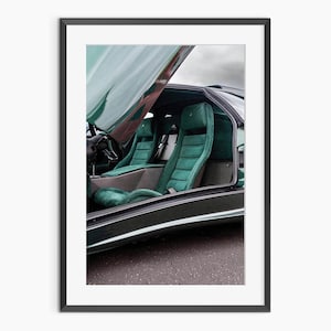 Vintage Lamborghini Print, Lamborghini Diablo SE30 Jota, Deep Verde Metallic, Classic Car Poster, Photography Prints, Museum Quality Print