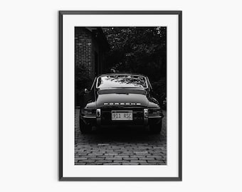 Porsche 911 Poster, Photography Prints, Porsche Wall Art, Porsche Poster, Black and White Wall Art, Car Poster, Museum Quality Wall Art