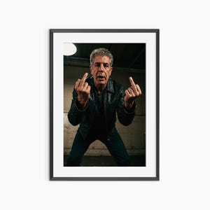Anthony Bourdain, Photography Prints, Funky Wall Art, Middle Finger Poster, Funny Poster, Retro Prints, Museum Quality Photography Poster