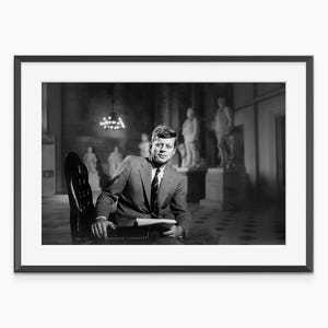 John F Kennedy, Photography Prints, JFK Poster, John F Kennedy Print, Black and White Wall Art, Museum Quality Photography Poster