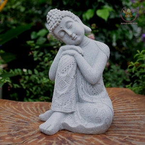 Serene Resting Buddha Statue: Zen Garden Meditation Decor