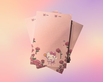 Kawaii Kitty-mininotitieblok: roze en witte cartoon-memoblokken