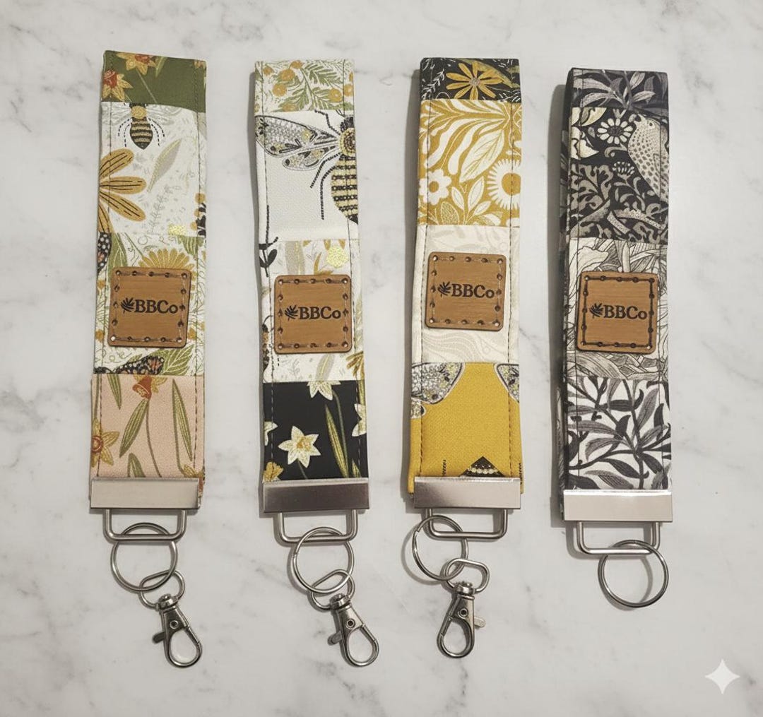Handmade Patchwork Quilted Key Fob [7 in X 2 In] - Etsy