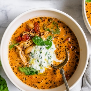 Chicken Tomato Soup Recipe with Lemon Ricotta Topping
