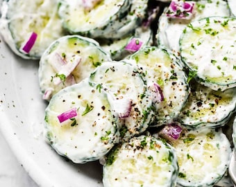 Creamy Cucumber Salad Recipe (Digital Download)