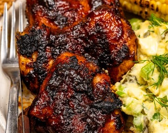 Grilled BBQ Chicken Recipe: Beer Brined, Dry Rubbed (Digital Download)