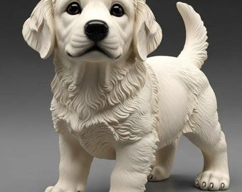 3D Printable Dog Models: Realistic Dog Figurines (STL Files)
