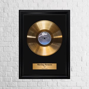 Rush – Vergoldete Schallplatte – Wandkunst und Geschenk für Musikfans & Dekoration