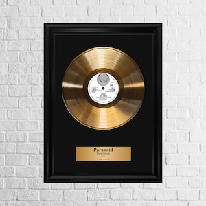 Black Sabbath – Gold Plated Vinyl Record – Wall Art And Gift for Music Fans & Home Decoration