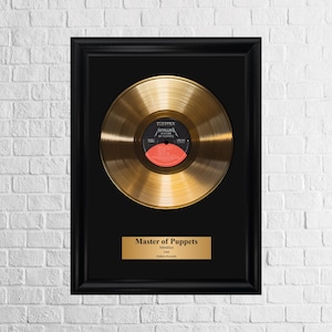 Metallica – Gold Plated Vinyl Record – Wall Art And Gift for Music Fans & Home Decoration