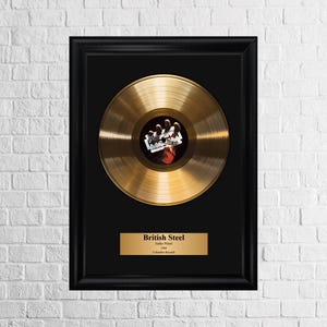 Judas Priest – Gold Plated Vinyl Record – Wall Art And Gift for Music Fans & Home Decoration