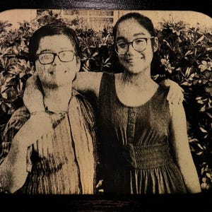 Black & White Photo Laser Engraved on Wood - portrait engrave, custom wood photo, personalized, engrave, pet, family, special occasion