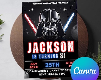 Star Wars Geburtstagseinladung Vorlage, Kids Party (Digital)