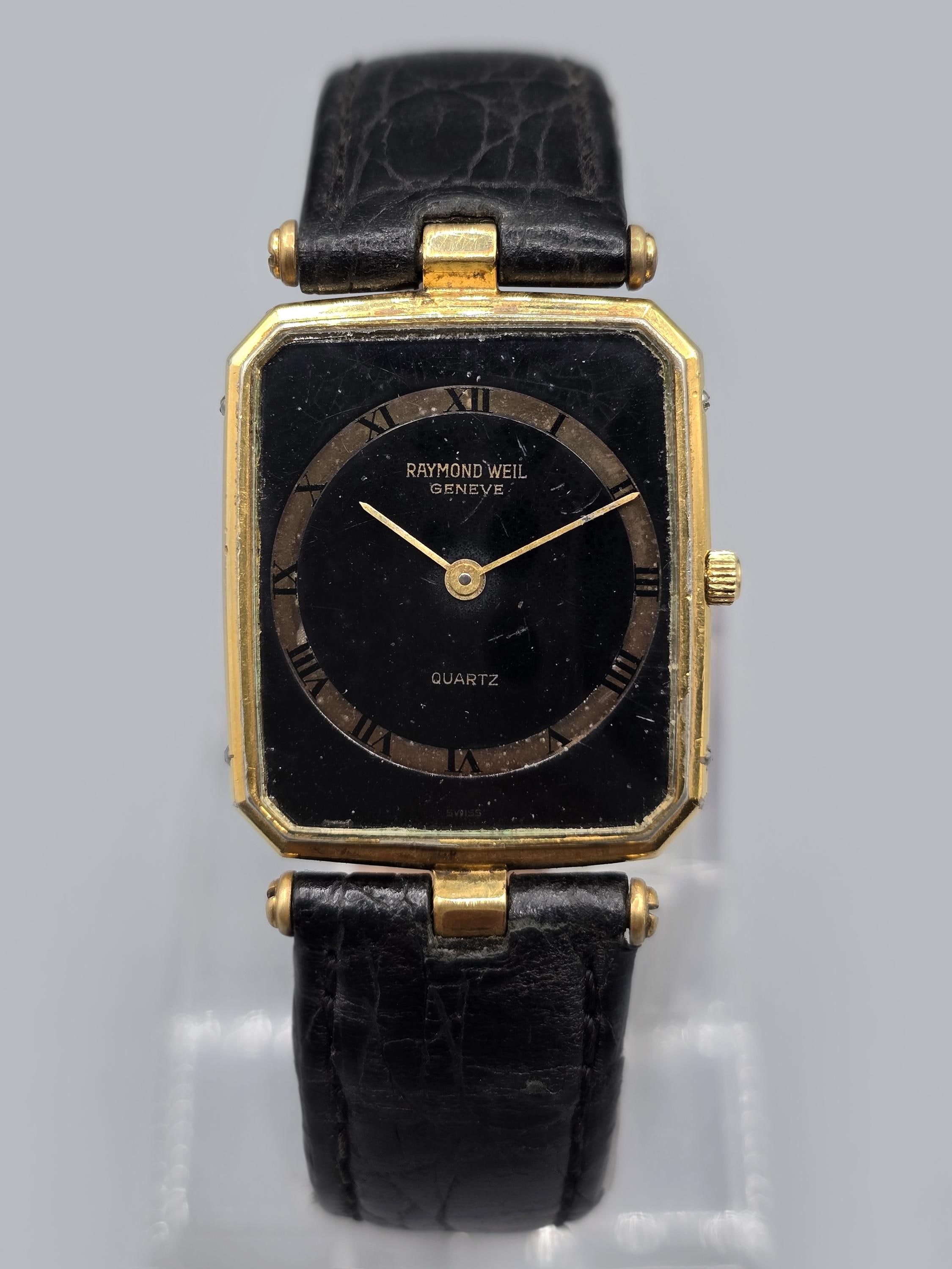 Vintage Raymond Weil Genève 9104 Quartz 18K Gold Electroplated