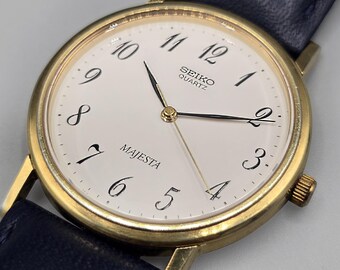 Vintage Seiko Majesta 9061-7000 JDM Quartz Dress Watch Gold Case