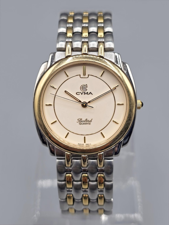 Cyma Sealord Ref 635 Quartz Swiss Made 32mm Two-tone Unisex Watch 