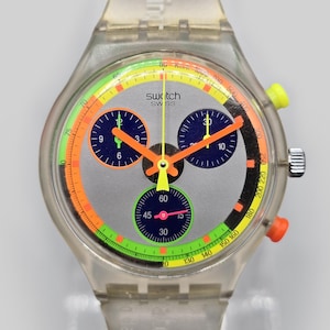 1993 Swatch Chrono Jelly Stag SCK104 Swiss Made Watch 37mm Vintage