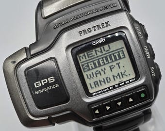 Casio Pro Trek PRT-1GPJ GPS Navigation Digital Watch 1999 Vintage