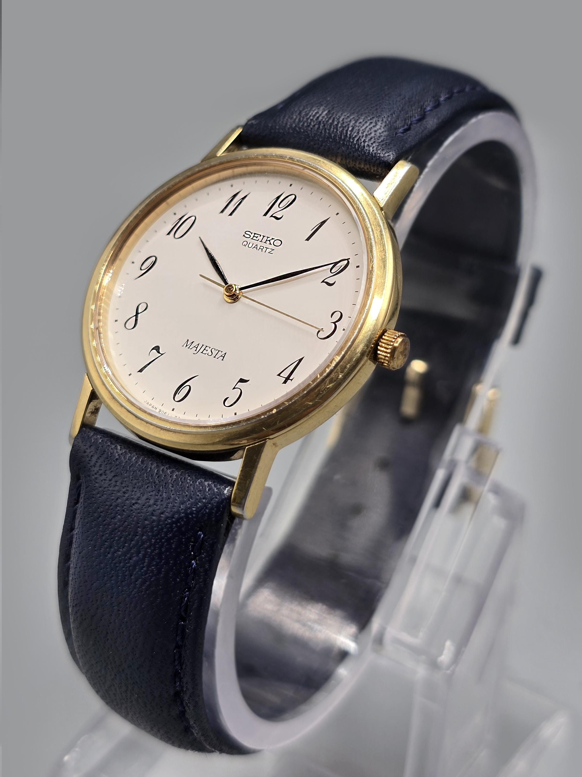 Vintage Seiko Majesta 9061-7000 JDM Quartz Dress Watch Gold Case