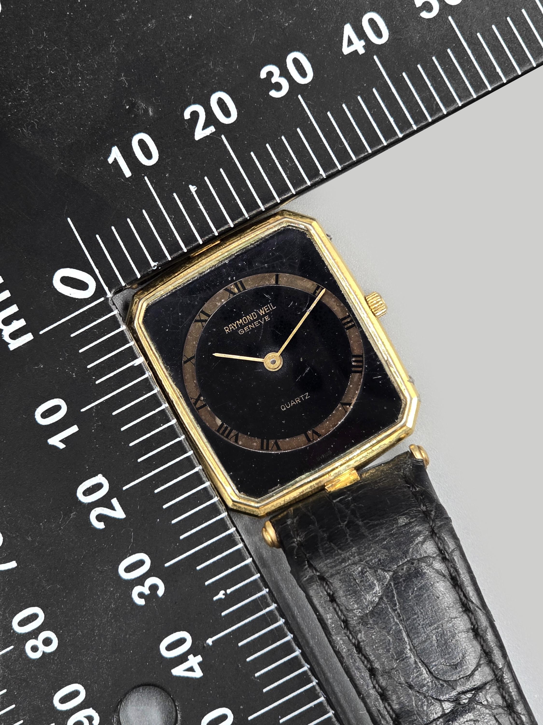 Vintage Raymond Weil Genève 9104 Quartz 18K Gold Electroplated