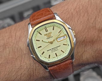 RARE Gold Color Seiko C359-5000 Calculator Chrono-Alarm Quartz LCD