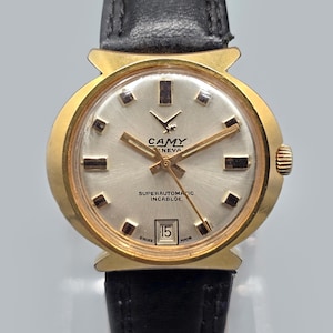 Camy Geneva 7412 Superautomatic Incabloc Swiss Made Vintage Gold