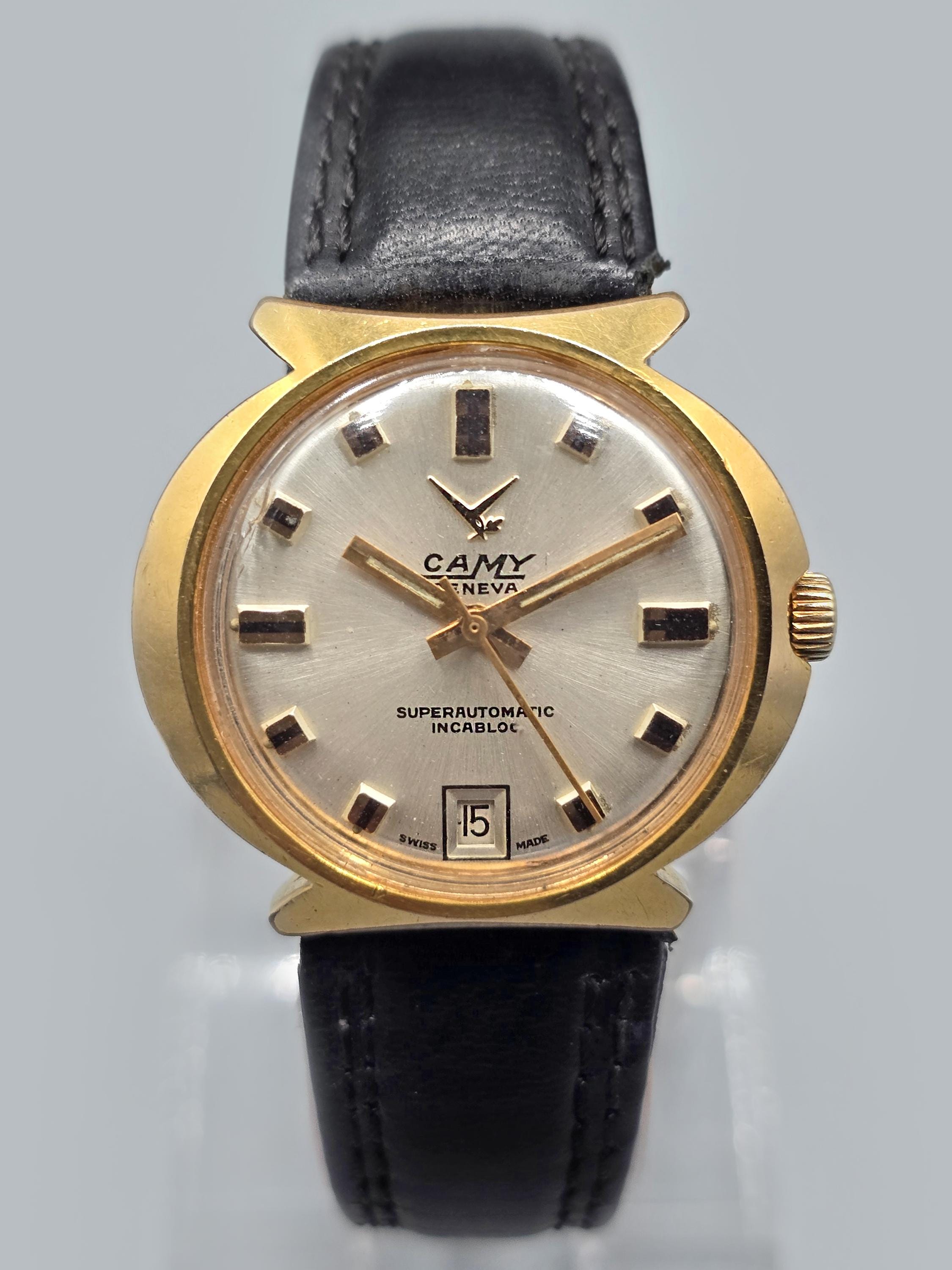 Camy Geneva 7412 Superautomatic Incabloc Swiss Made Vintage Gold