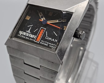 Vintage 1970s Spaceman Audacieuse Omax Day and Date Automatic