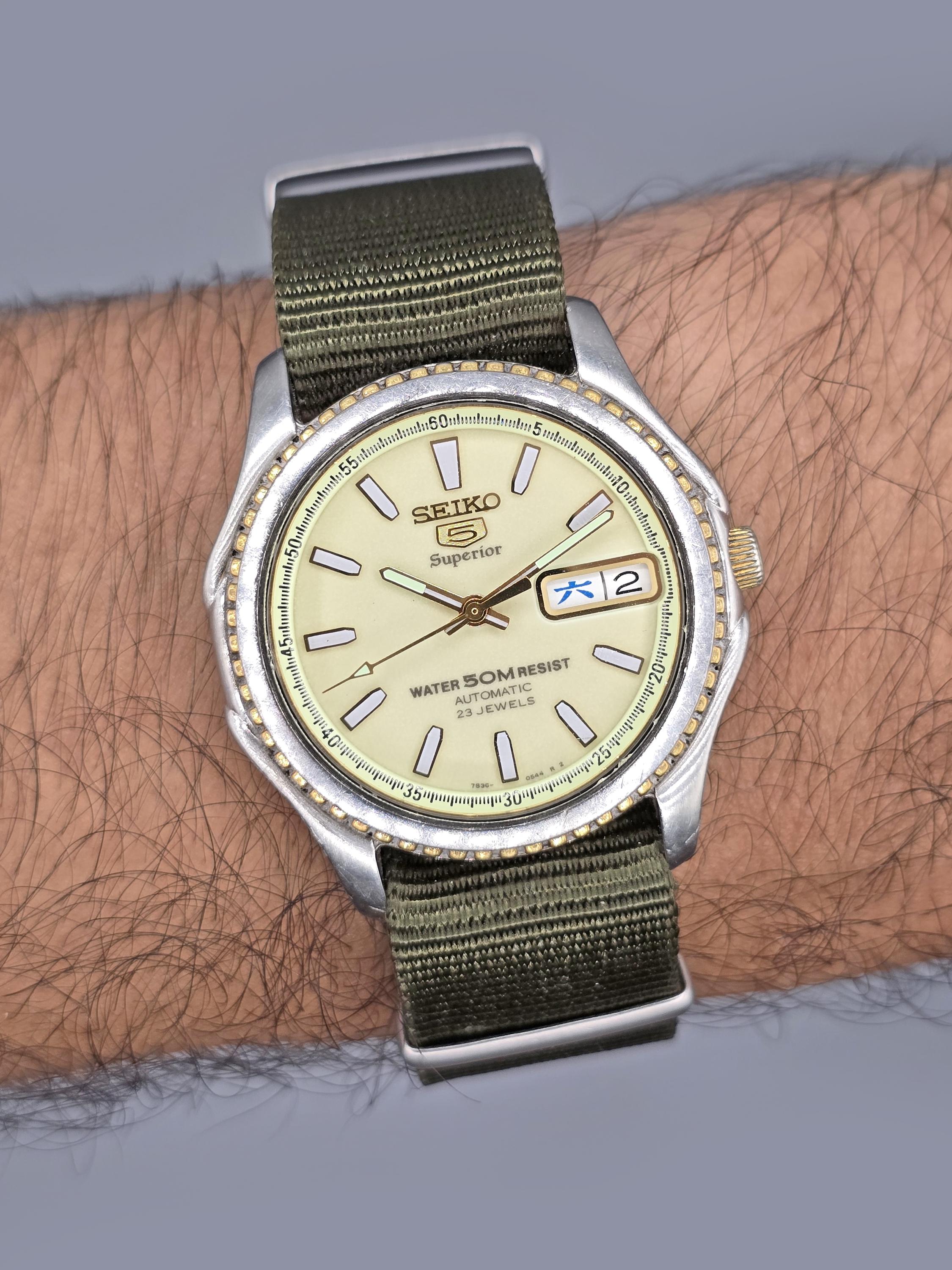 Seiko 5 Superior 1998 Automatic 7S36-0090 23 Jewels Japan Men's