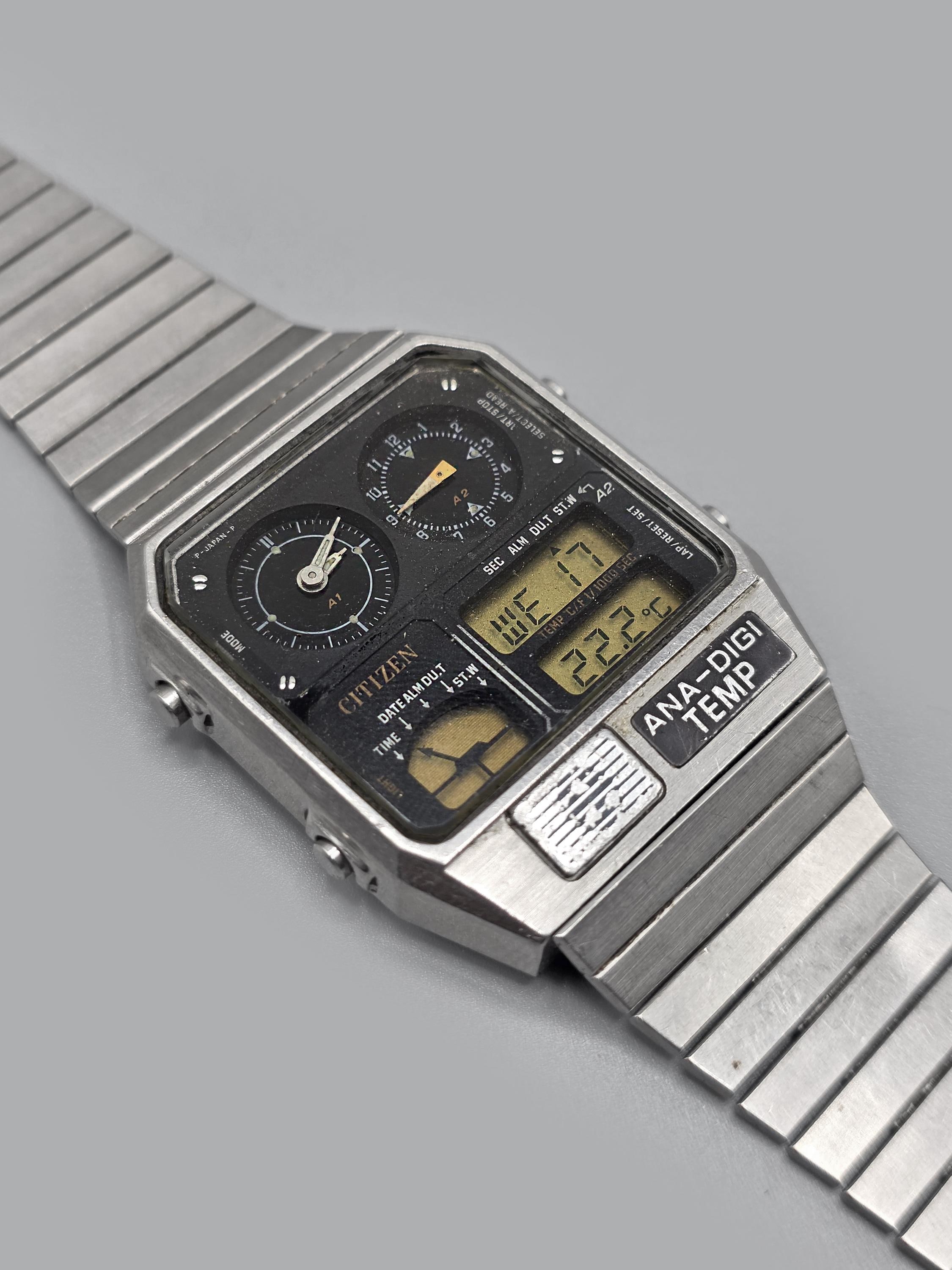 1985 Vintage Citizen Ana-digi Temp Men's Watch Japan Digital