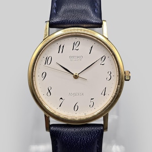 Vintage Seiko Majesta 9061-7000 JDM Quartz Dress Watch Gold Case
