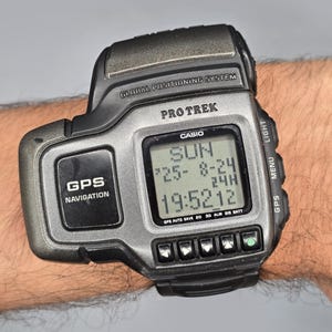 Casio Pro Trek PRT-1GPJ GPS-navigationsklocka digital 1999 vintage Japan sällsynt
