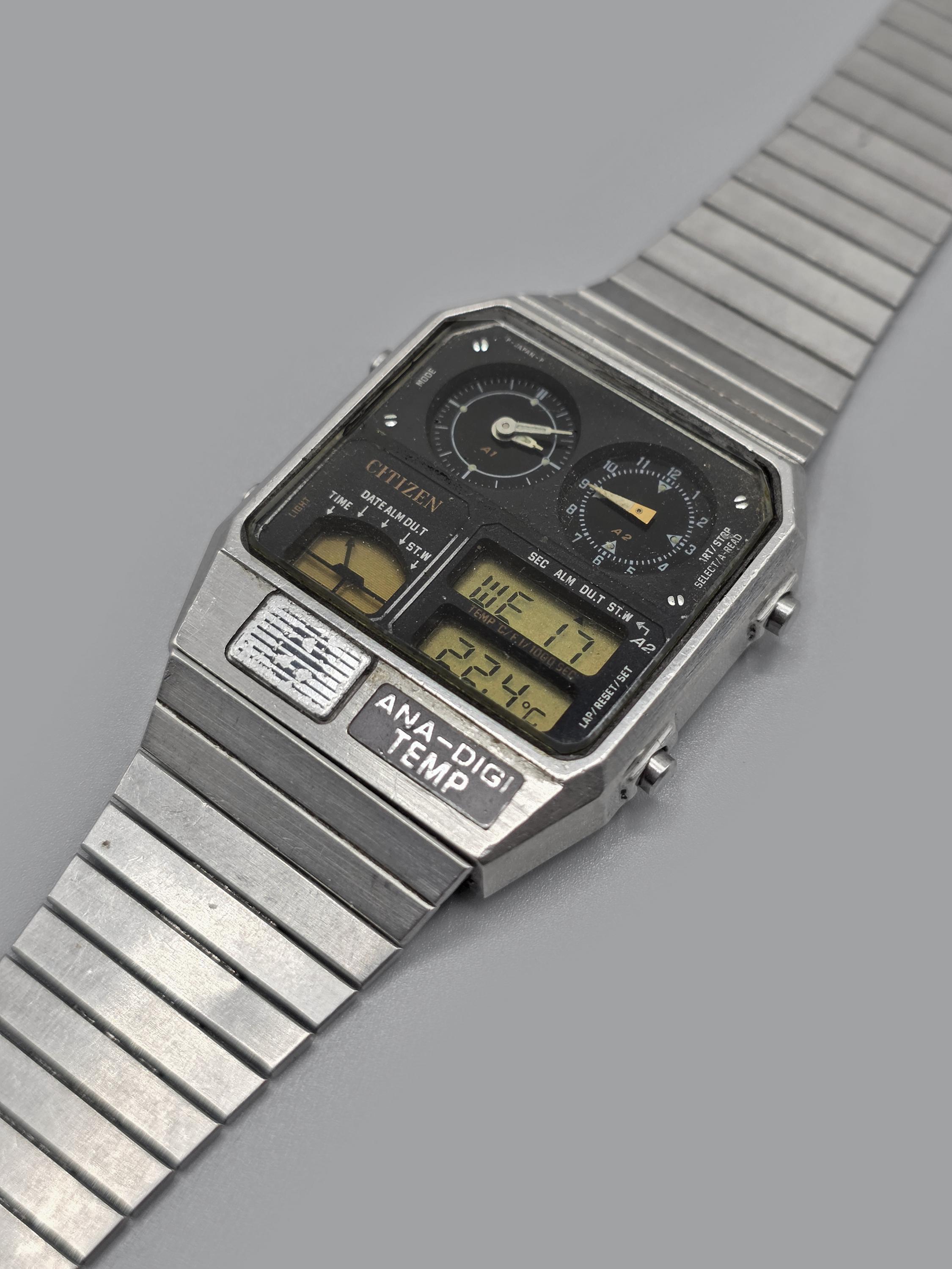 1985 Vintage Citizen Ana-digi Temp Men's Watch Japan Digital