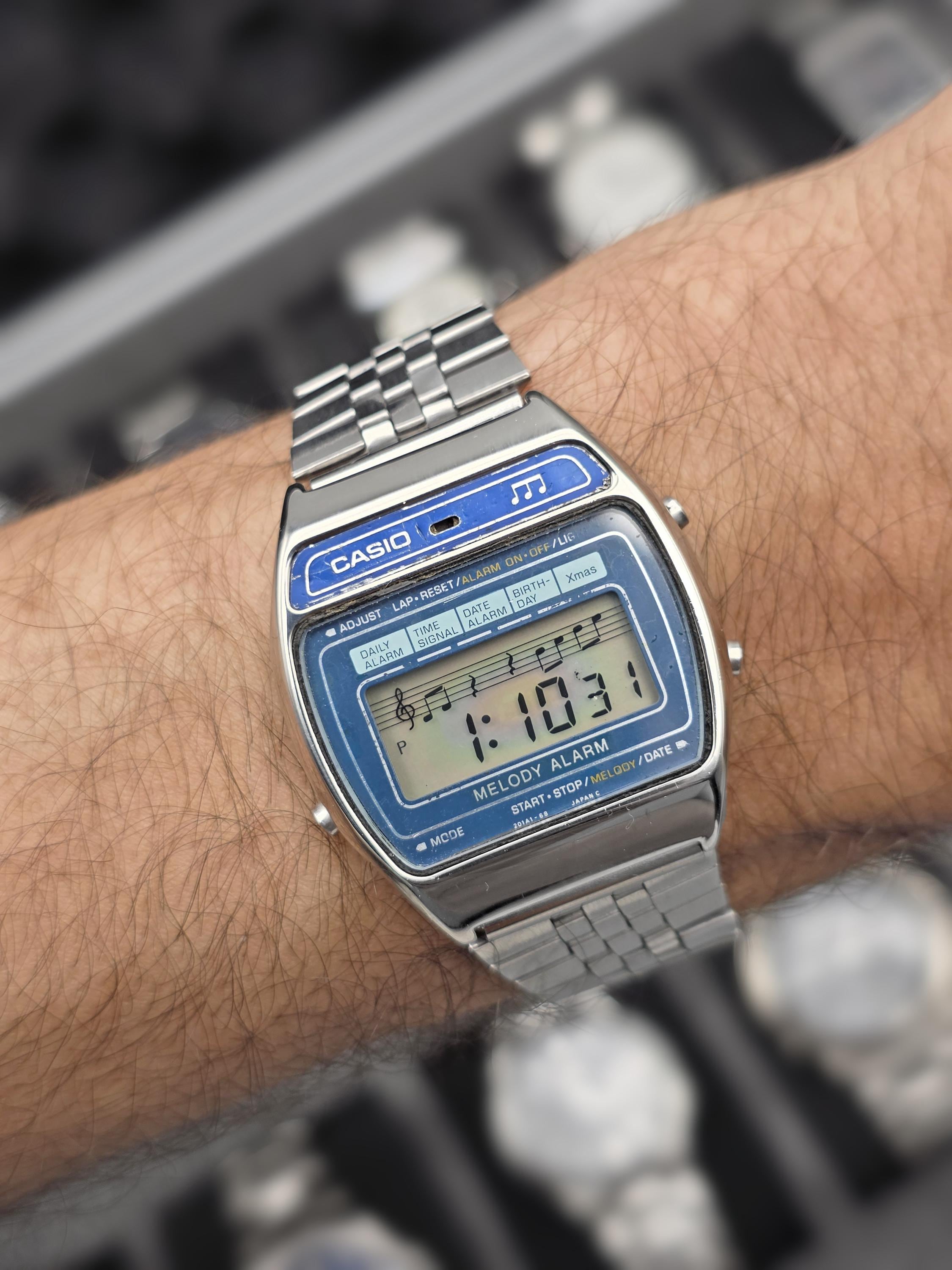 p*o様 希少 80sCASIO カシオ スイマー クォーツ【W-30 】【稼働 Vintage Rare Casio M-1230 Melody Alarm Digital Music 1980s Men's