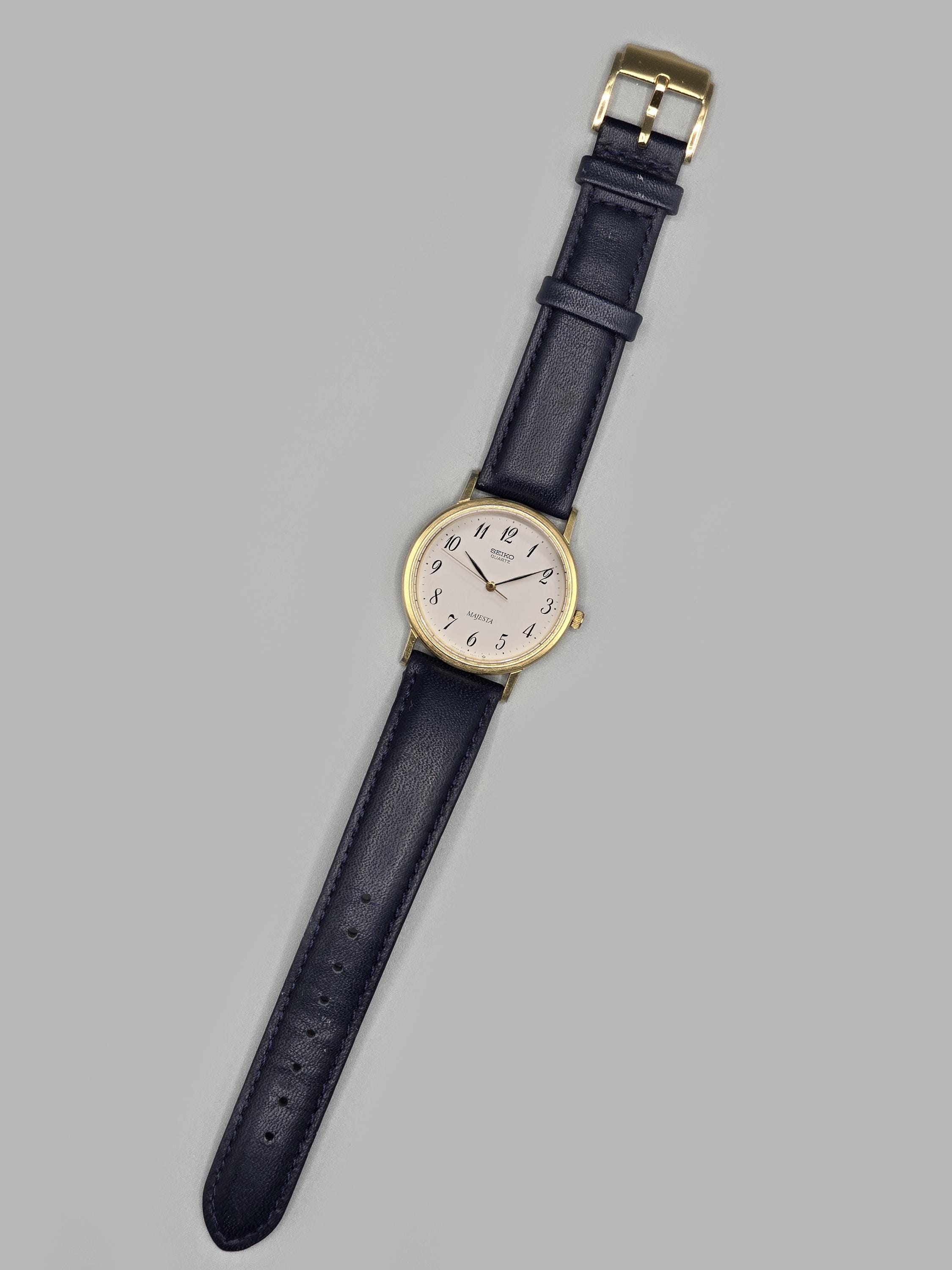 Vintage Seiko Majesta 9061-7000 JDM Quartz Dress Watch Gold Case