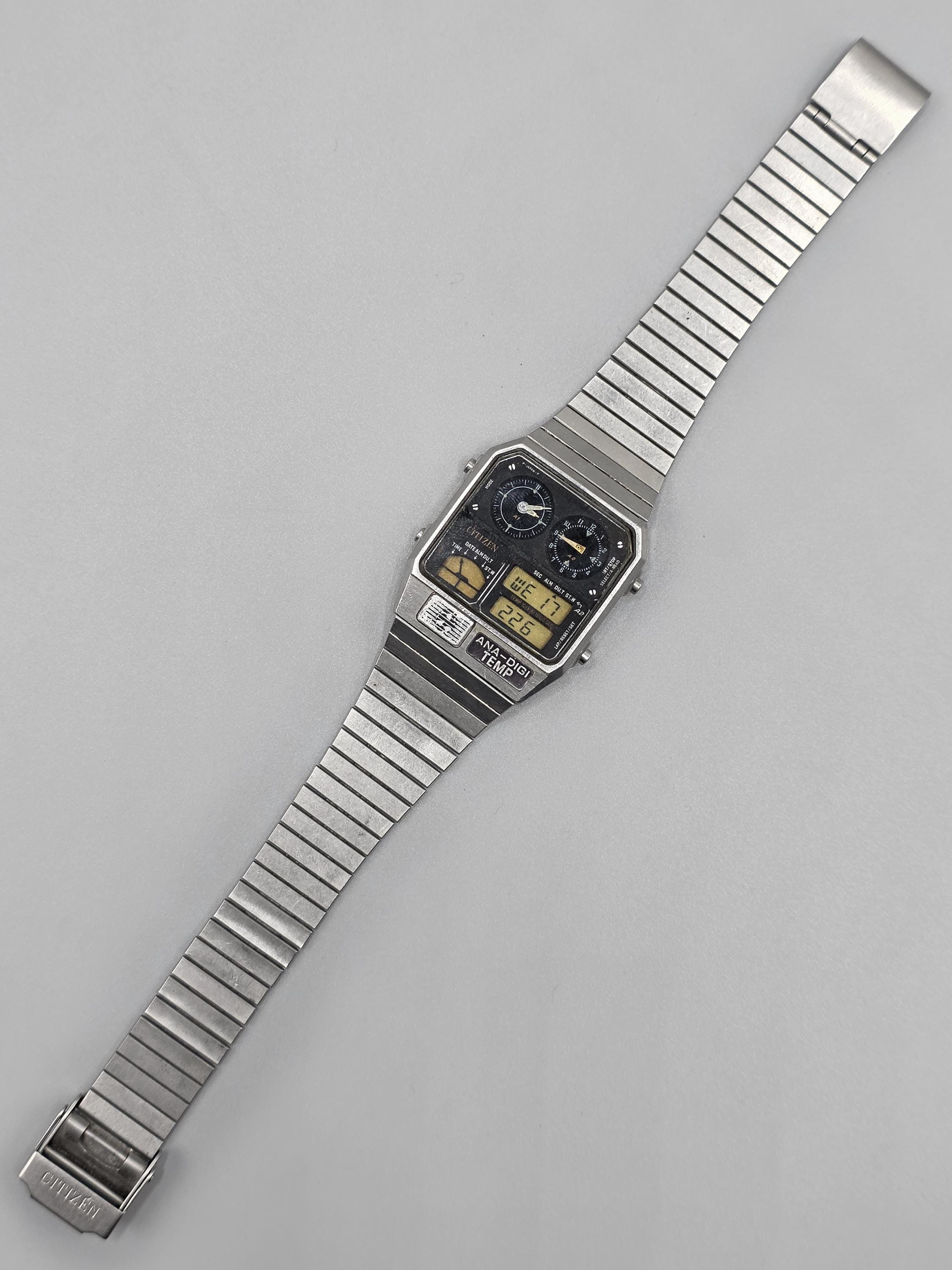 1985 Vintage Citizen Ana-digi Temp Men's Watch Japan Digital