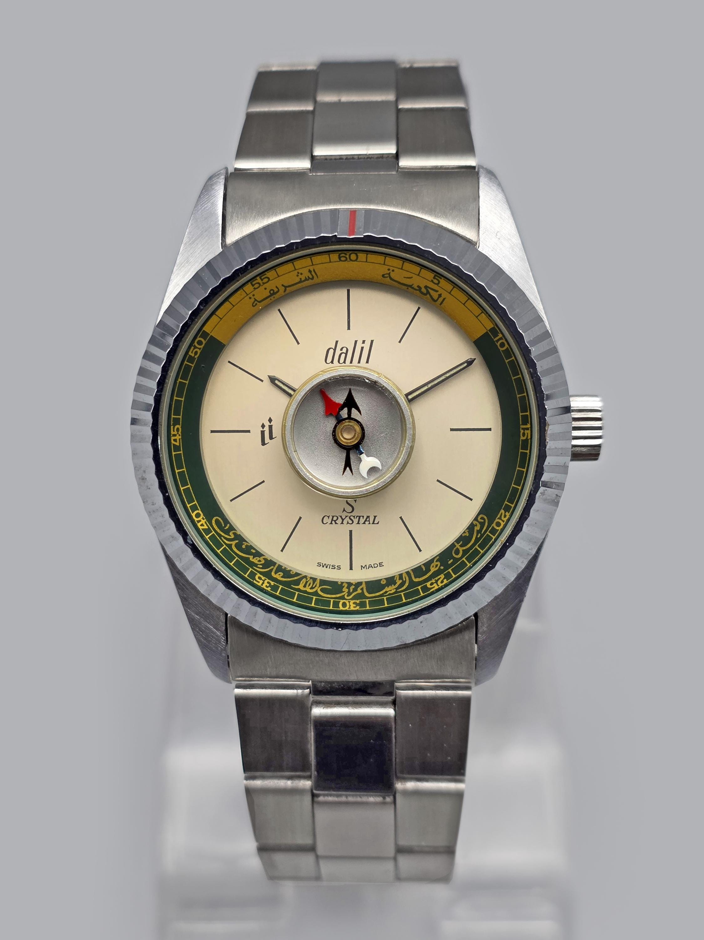 Vintage Dalil Manual Wind 5031 UTC-SK Swiss Compass Dial Crystal