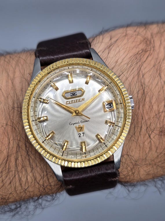 Citizen Crystal Seven 1966 Automatic 27 Jewels Kanji Date Vintage