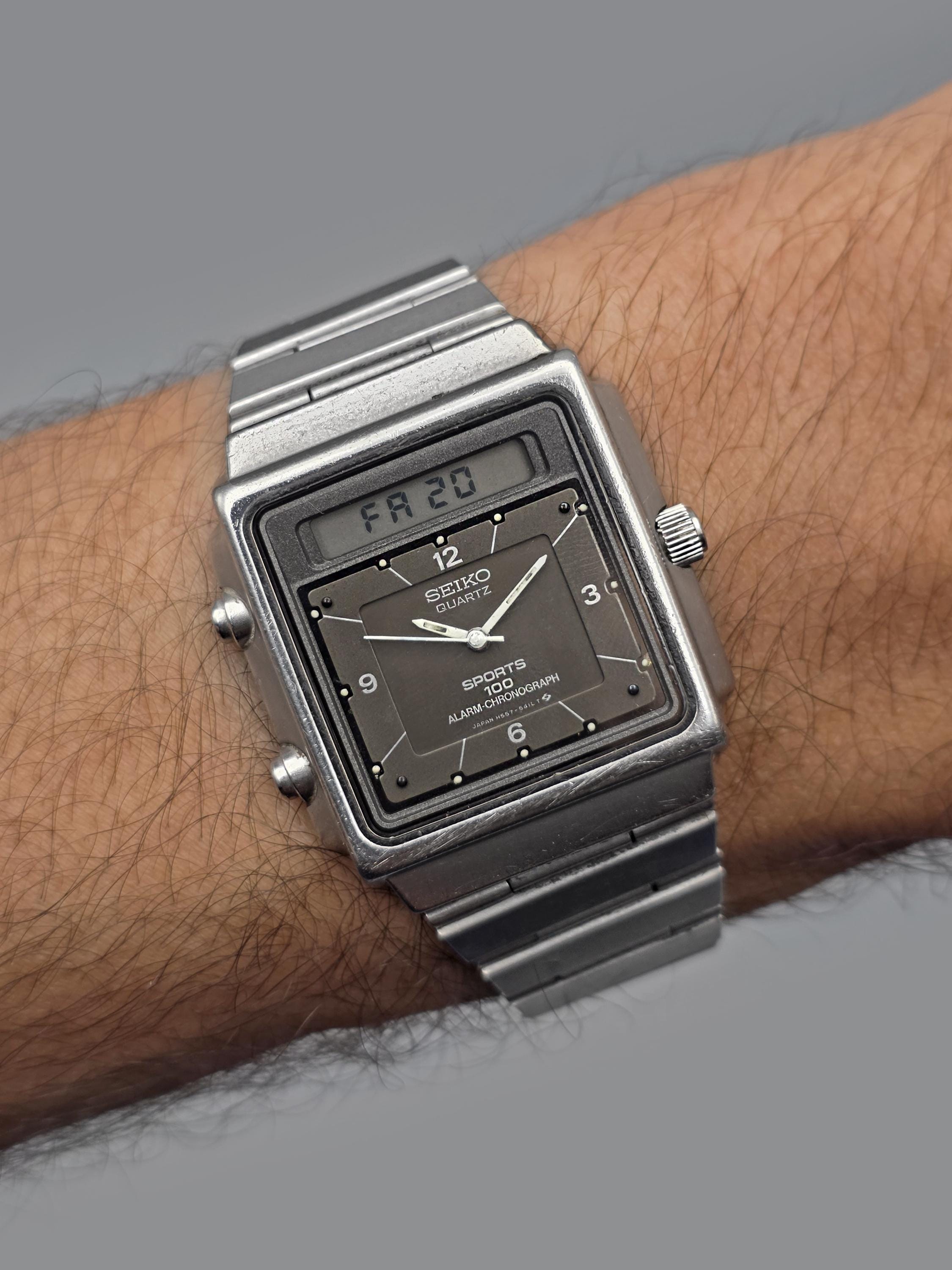SEIKO.クリスチャンベルナール腕時計3点 Vintage Seiko Sports 100 H557-525A Quartz Alarm Chronograph Ana