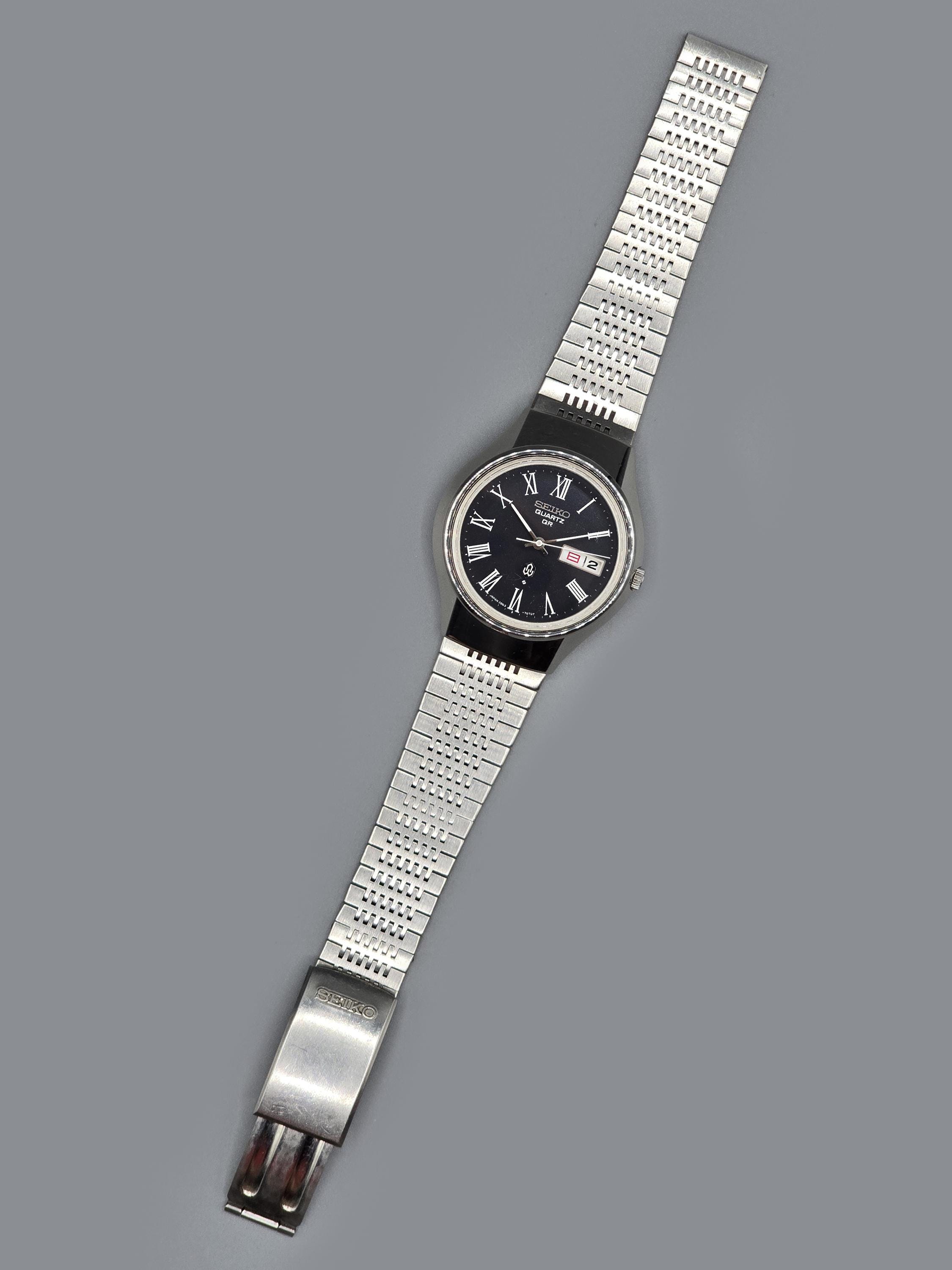 Seiko Quartz QR 3863-7010 Men's Watch Vintage 1974 Japan Deep Blue
