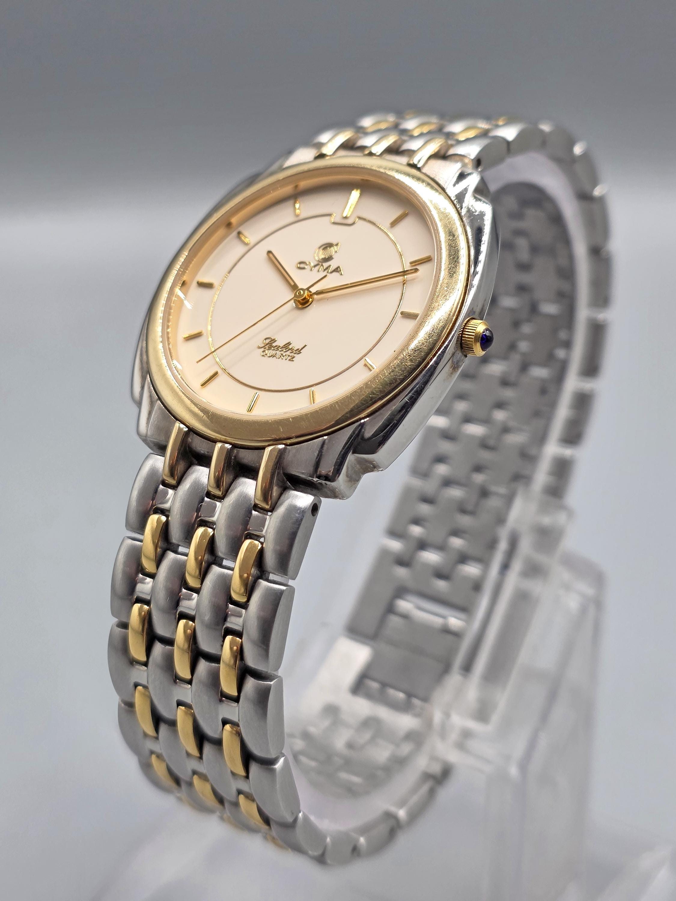 Cyma Sealord Ref 635 Quartz Swiss Made 32mm Two-tone Unisex Watch 