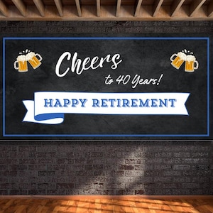 Happy Retirement Banner | Custom Retirement Banner | Beer Theme Party Decor | Editable Template | Retirement Party Decor | Digital Download