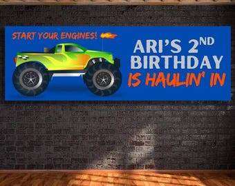 Monster Truck Birthday Banner Template: Editable Party Decor (Digital Download)