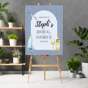Nautical Bridal Shower Welcome Digital Sign | Coastal Theme Bridal Shower | Digital Download | Custom Sign | Unique Bridal Shower Theme