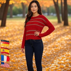 Knitting pattern Rhodes Top-Women crochet top pattern-Customizable pattern top PDF-Crochet pattern-Easy Granny sweater-XS-3XL