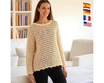 OLIVIA Crochet Cardigan Pattern: Women's Lace Top (XS-3XL) (PDF Pattern)
