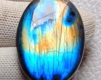 Oval Labradorite Cabochon - Multi Blue Flash Gemstone (30X22X6MM)