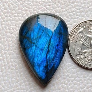 Good Quality Labradorite Pear Labradorite Blue Flashy Labradorite Hand Polished Labradorite Loose Cabochon Gemstone Pear Shape Size33X23X7MM